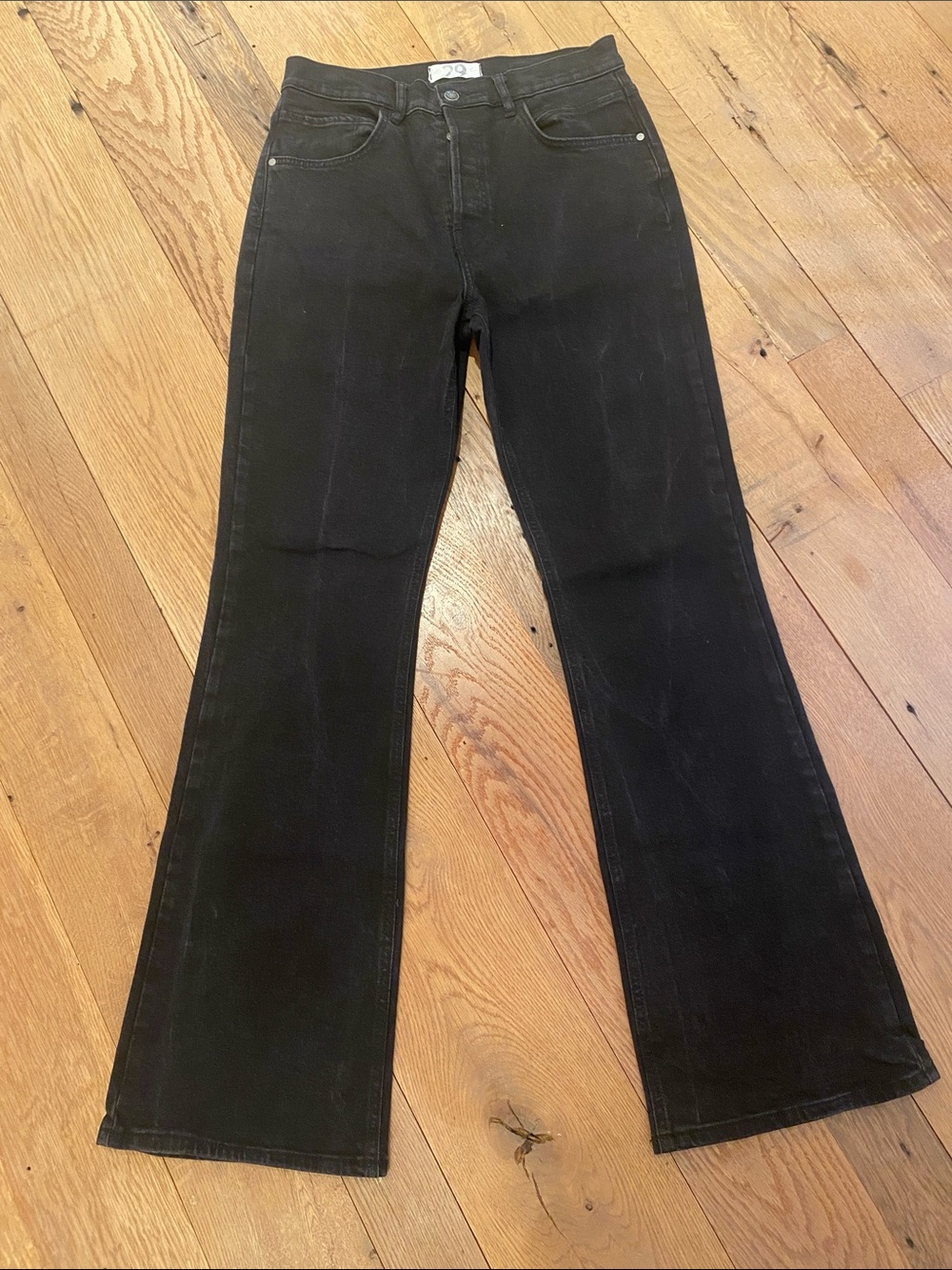We The Free FP High Rise Button Fly Black Jeans 29 TALL